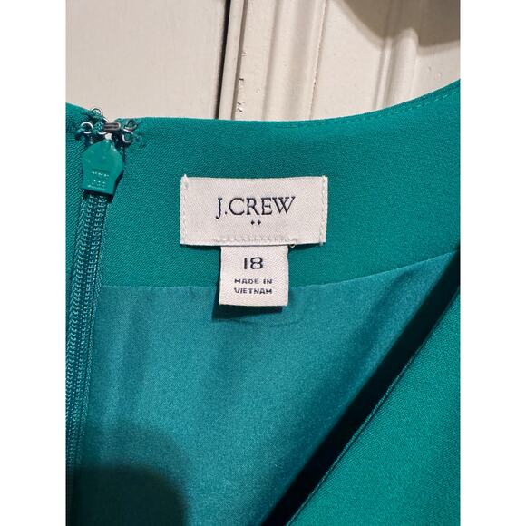 J Crew Green V-Neck Sleeveless Shift Dress With Pockets Plus Size 18 - Picture 4 of 11